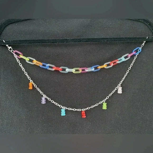 Y2K Gummy Bear Belt Loop Pocket Hip Chain Rainbow Colorful NEW - Picture 1 of 3